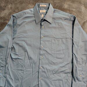 Van Heusen Wrinkle Free Lux Sateen Dress Shirt - Neck 17.5 - 34/35, XL